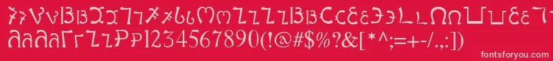 Enochianwriting Font – Pink Fonts on Red Background