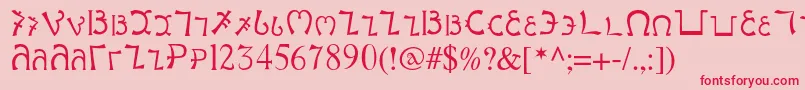 Enochianwriting Font – Red Fonts on Pink Background