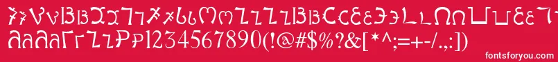 フォントEnochianwriting – 赤い背景に白い文字