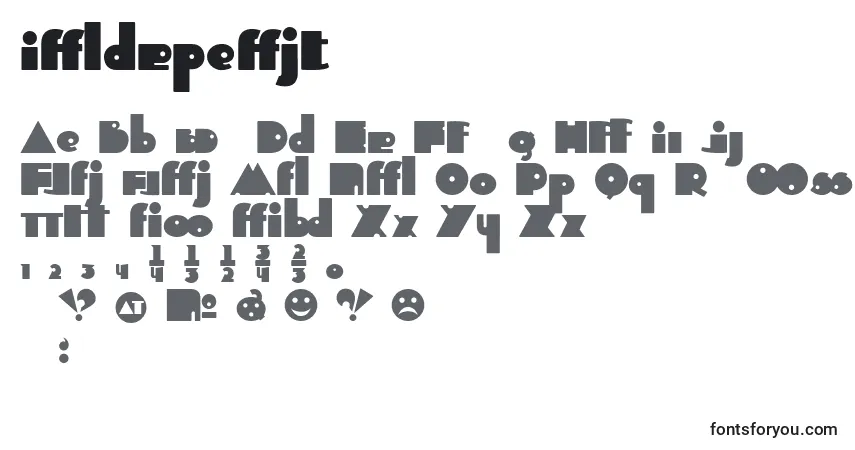 Schriftart Indepalt – Alphabet, Zahlen, spezielle Symbole