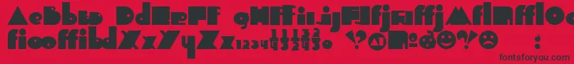 フォントIndepalt – 赤い背景に黒い文字