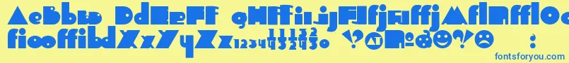 Indepalt Font – Blue Fonts on Yellow Background