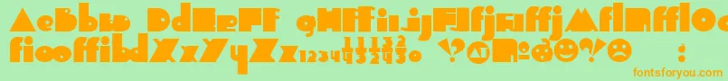 Indepalt Font – Orange Fonts on Green Background