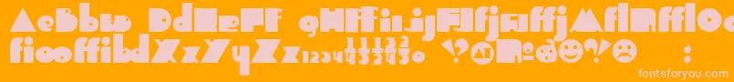 Indepalt-fontti – vaaleanpunaiset fontit oranssilla taustalla