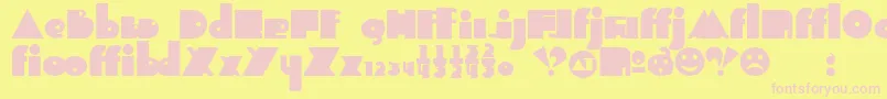 Indepalt Font – Pink Fonts on Yellow Background