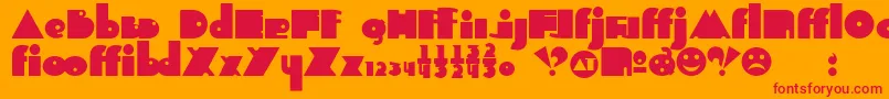 フォントIndepalt – オレンジの背景に赤い文字