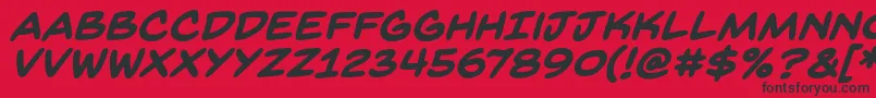 BackissuesbbBoldital Font – Black Fonts on Red Background
