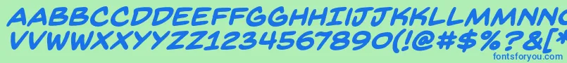 BackissuesbbBoldital Font – Blue Fonts on Green Background
