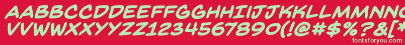 BackissuesbbBoldital Font – Green Fonts on Red Background
