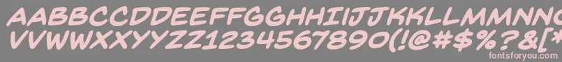 BackissuesbbBoldital-Schriftart – Rosa Schriften auf grauem Hintergrund