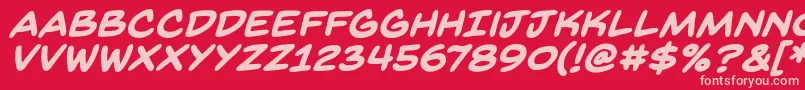 BackissuesbbBoldital Font – Pink Fonts on Red Background