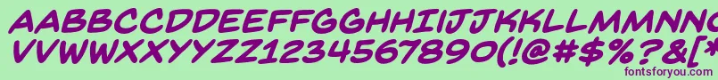 BackissuesbbBoldital Font – Purple Fonts on Green Background