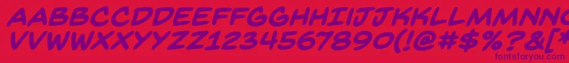 BackissuesbbBoldital Font – Purple Fonts on Red Background