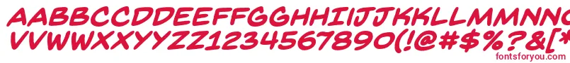 BackissuesbbBoldital Font – Red Fonts on White Background