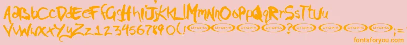 Pigae Font – Orange Fonts on Pink Background