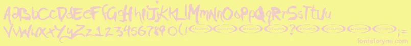 Pigae Font – Pink Fonts on Yellow Background