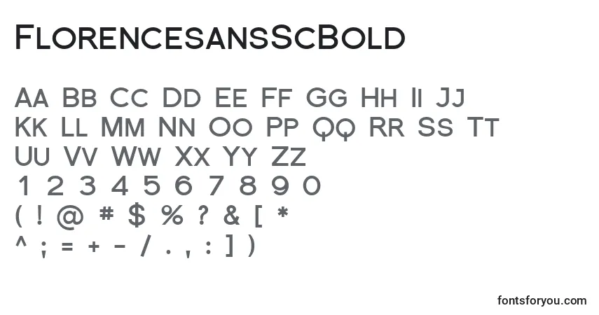 Czcionka FlorencesansScBold – alfabet, cyfry, specjalne znaki