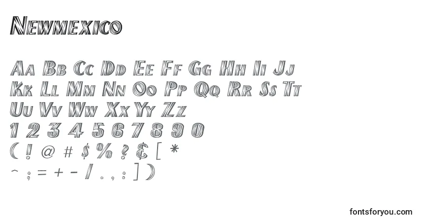 Schriftart Newmexico – Alphabet, Zahlen, spezielle Symbole