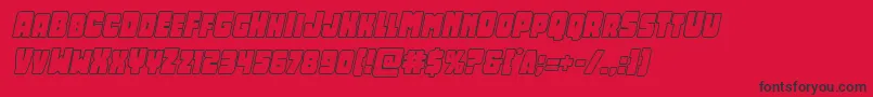 Opusmundioutlineital Font – Black Fonts on Red Background