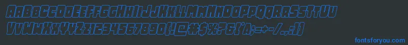 Opusmundioutlineital Font – Blue Fonts on Black Background
