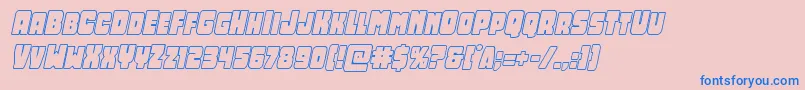 Opusmundioutlineital Font – Blue Fonts on Pink Background