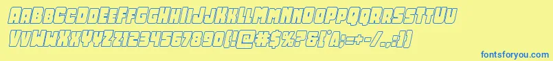 Opusmundioutlineital Font – Blue Fonts on Yellow Background