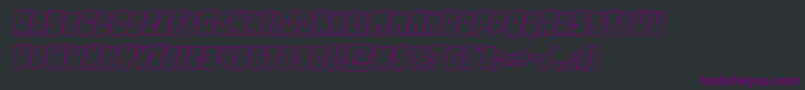 Opusmundioutlineital-Schriftart – Violette Schriften auf schwarzem Hintergrund