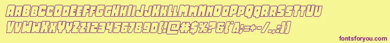 Opusmundioutlineital Font – Purple Fonts on Yellow Background
