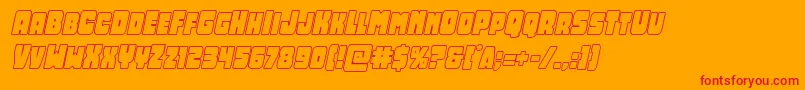 Opusmundioutlineital Font – Red Fonts on Orange Background