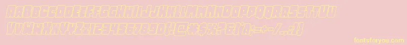 Opusmundioutlineital Font – Yellow Fonts on Pink Background