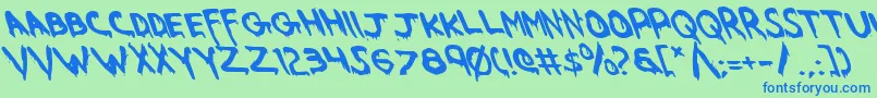 Werebeastl Font – Blue Fonts on Green Background