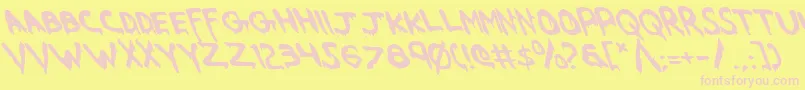 Werebeastl Font – Pink Fonts on Yellow Background