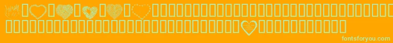 KrValentines2006Eight Font – Green Fonts on Orange Background