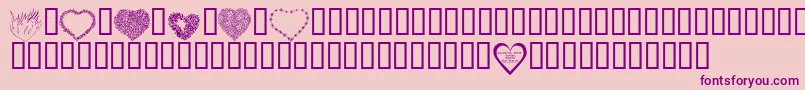 KrValentines2006Eight-fontti – violetit fontit vaaleanpunaisella taustalla