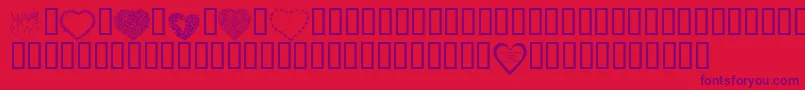 KrValentines2006Eight Font – Purple Fonts on Red Background