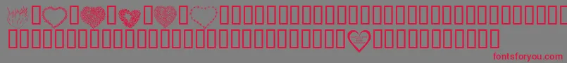 KrValentines2006Eight Font – Red Fonts on Gray Background