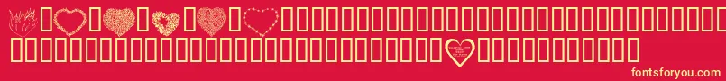 KrValentines2006Eight-Schriftart – Gelbe Schriften auf rotem Hintergrund