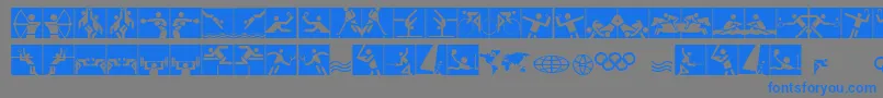 Olympi2-Schriftart – Blaue Schriften auf grauem Hintergrund
