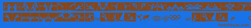 Olympi2 Font – Brown Fonts on Blue Background