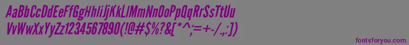 LeaguegothicItalicWebfont Font – Purple Fonts on Gray Background