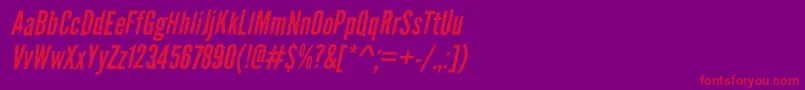 LeaguegothicItalicWebfont Font – Red Fonts on Purple Background