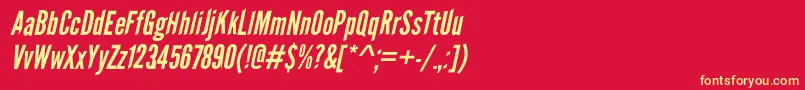 LeaguegothicItalicWebfont Font – Yellow Fonts on Red Background