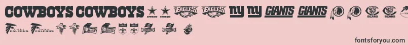 Fonte NflNfc – fontes pretas em um fundo rosa