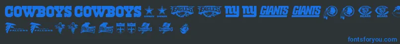 NflNfc Font – Blue Fonts on Black Background