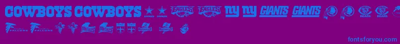 fuente NflNfc – Fuentes Azules Sobre Fondo Morado