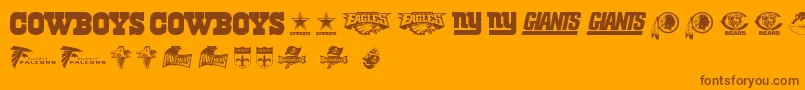 NflNfc Font – Brown Fonts on Orange Background