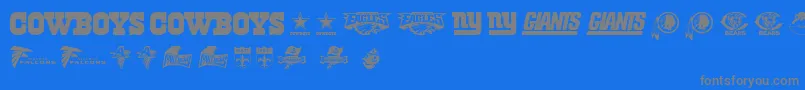 NflNfc-Schriftart – Graue Schriften auf blauem Hintergrund