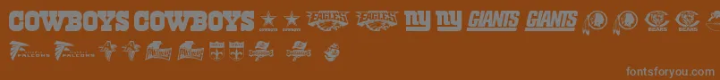 Fonte NflNfc – fontes cinzas em um fundo marrom