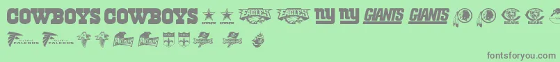 NflNfc-Schriftart – Graue Schriften auf grünem Hintergrund