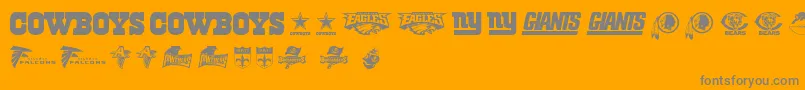 Fonte NflNfc – fontes cinzas em um fundo laranja